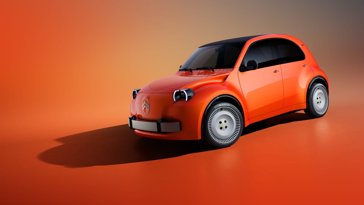 Оранжевый Citroën 2 CV Concept в студии